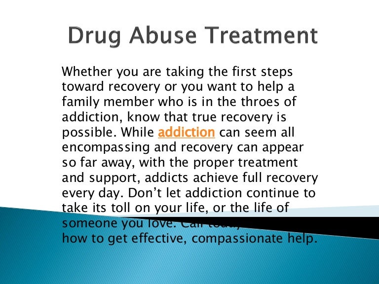Drug Abuse Treatment Reliable Detoxification Program