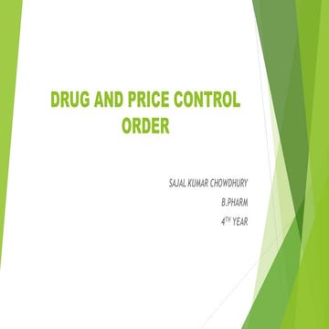 Drug and price control order
