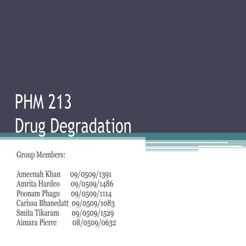 Drug degradation