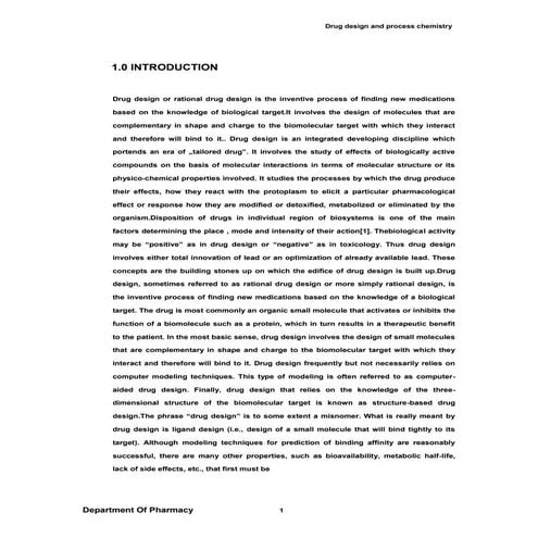 Drug designs and its applied Chemistry pharmacy
