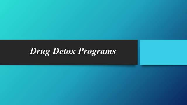 Drug Detox Programs