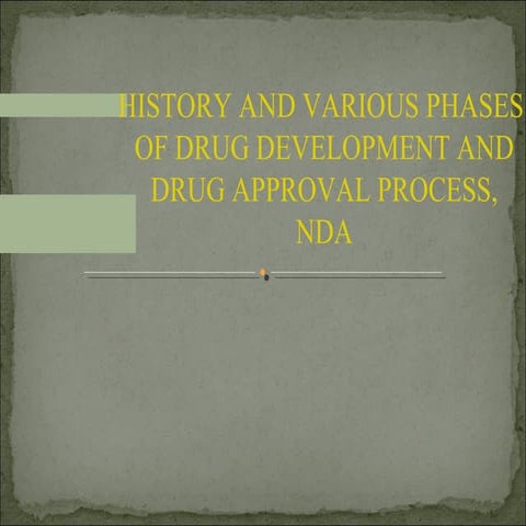 Drug development and nda