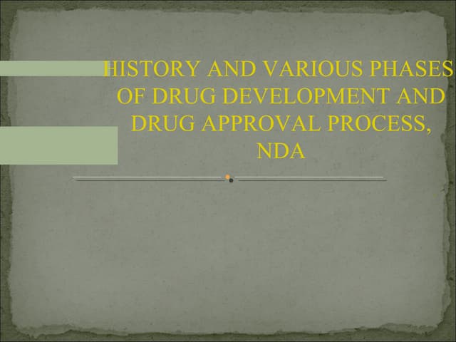Drug development and nda