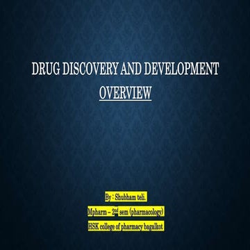Drug discovery overview by shubham 1