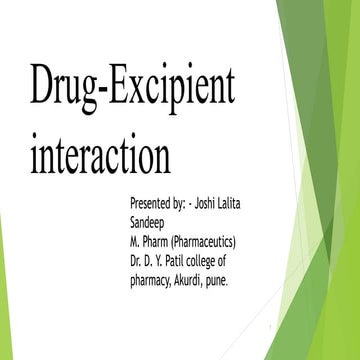 Drug-Excipient interaction