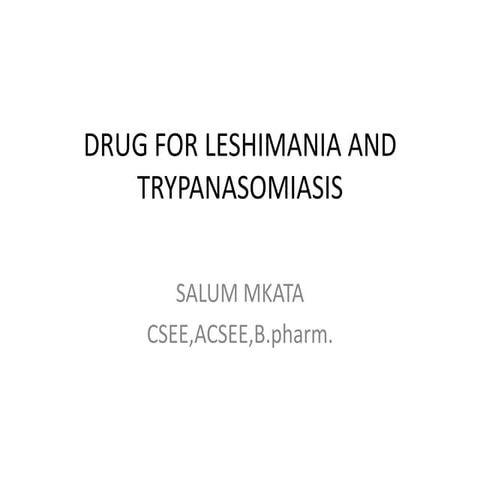 Drug for leshimania and trypanasomiasis