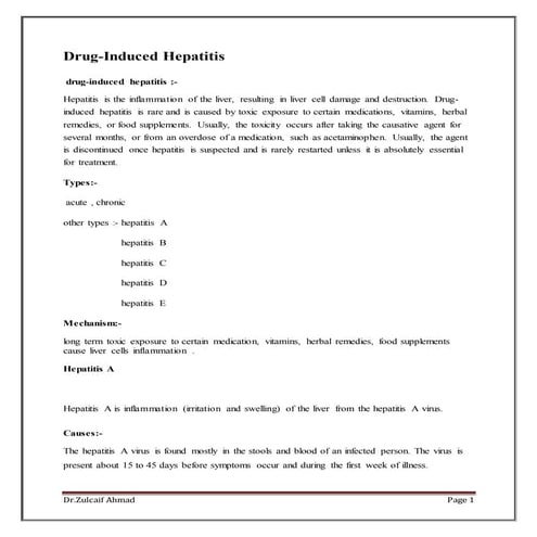 Drug induce hepatitis