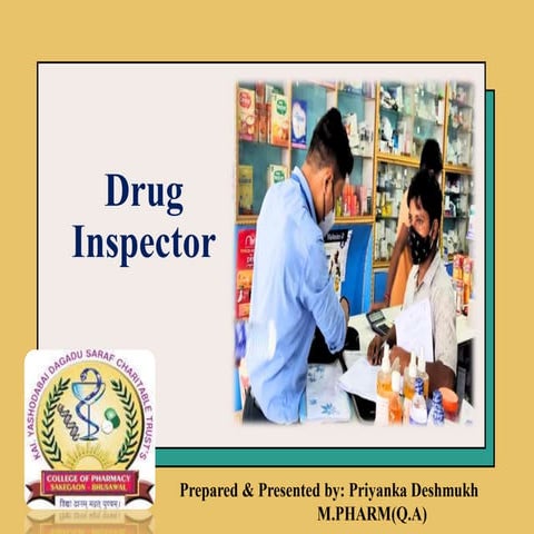 DRUG INSPECTOR(Drugs and cosmetic act,1940) | PDF