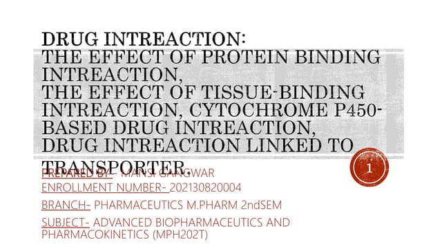 Drug intreaction