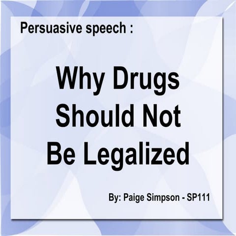 Drug legalization powerpoint
