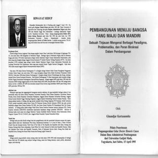 Pembangunan Menuju Bangsa yang Maju...