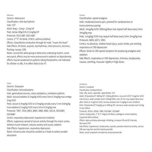 Drug notecards for paramedic NREMT study guide