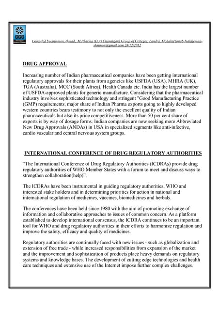 Drug Regulatory Affairs pdf