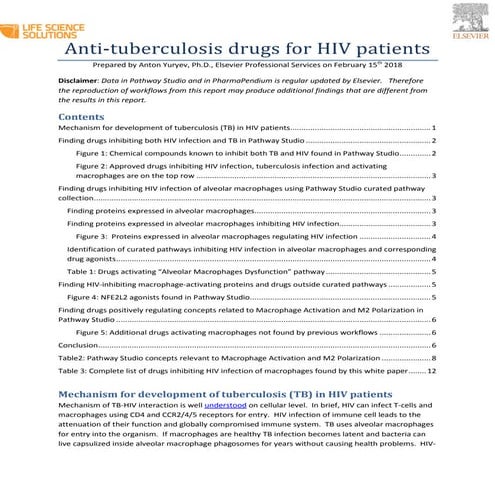 Drug re-positioning for tuberculosis infection in HIV/ADS patients 