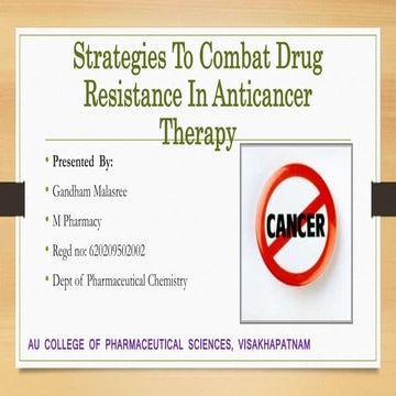 Drug resisitance of anticancer therapy | PPT