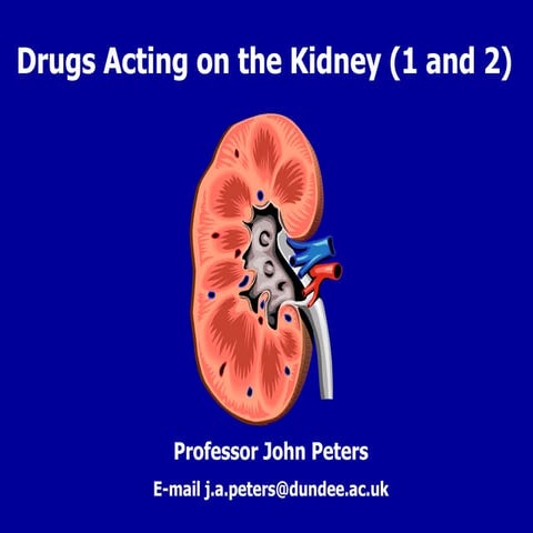 Drugs acting on the kidney lectures 1 and 2 | PDF
