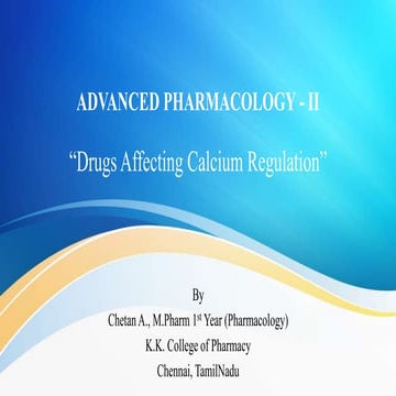 Drugs Affecting Calcium Regulation | Calcium | Calcium Homeostasis