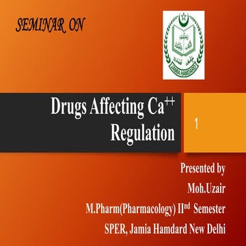 Drugs affecting ca++ regulation