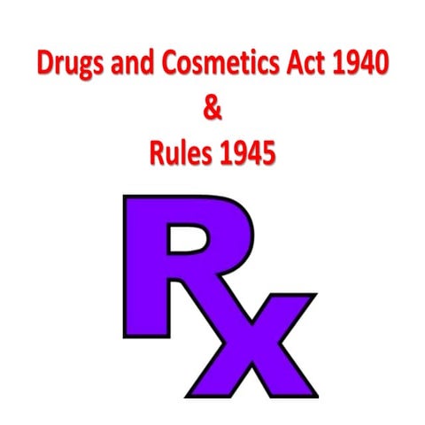 Drugs and cosmetics act 1940