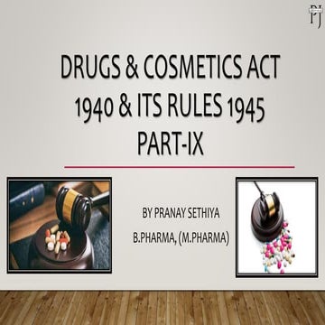 Drugs & Cosmetics Act 1940 Part IX