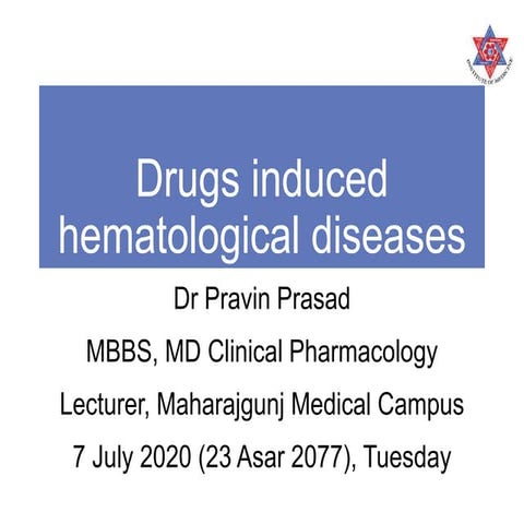Drugs induced hematological disorders 2020 | PPTX
