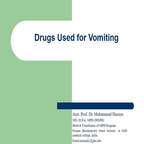 Drugs used in vomiting | PDF