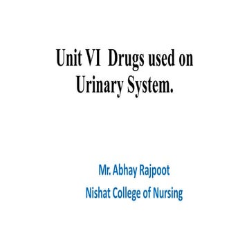 Drugs used on urinary system