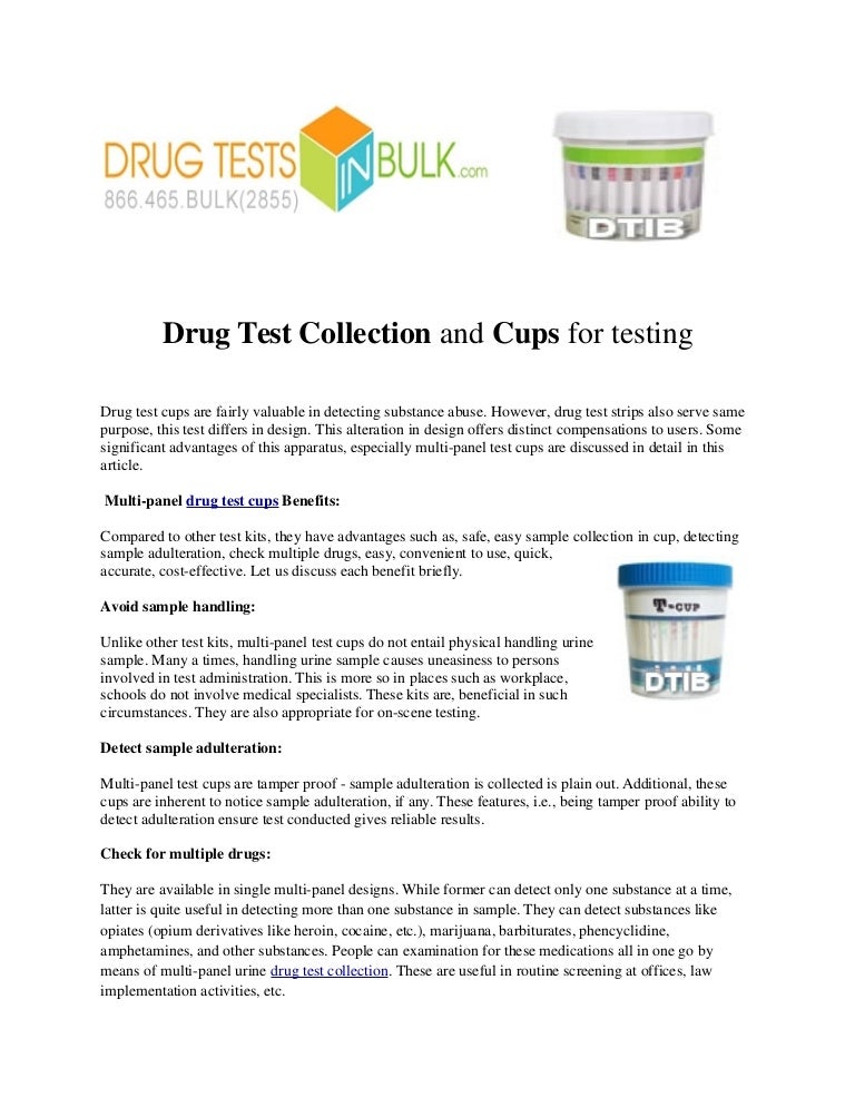 Drug Test Collection and Cups for Testing