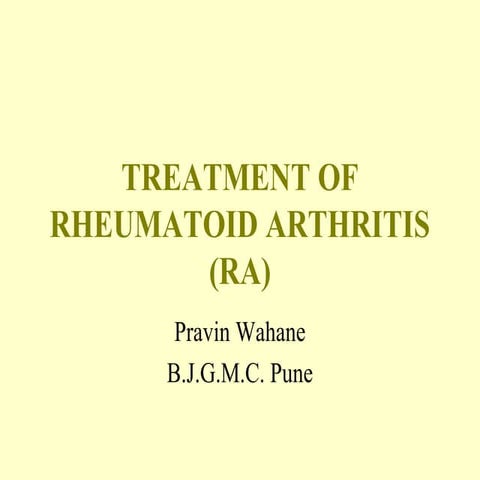 Drug treatment of rheumatoid arthritis