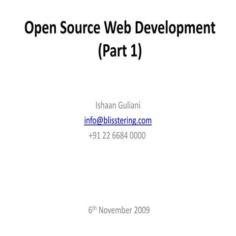 Open Source Web Development - Drupal | PPT