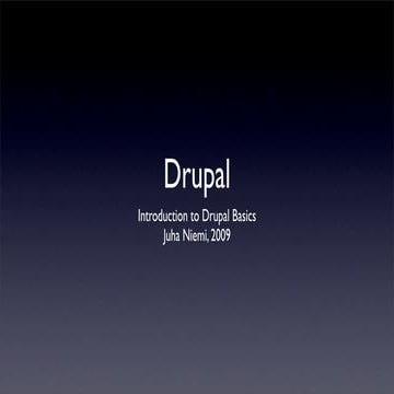 Introduction to Drupal Basics