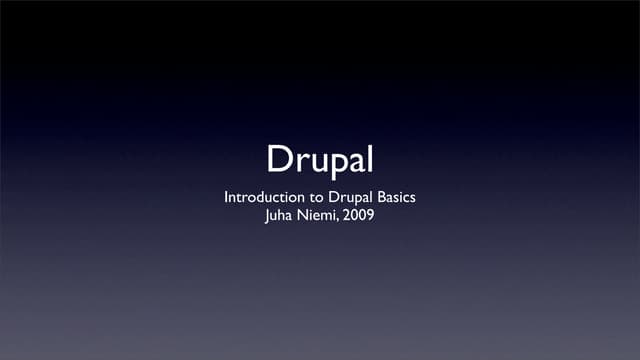 Introduction to Drupal Basics