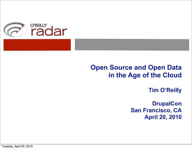 Drupalcon keynote: Open Source and Open Data in the age of the cloud