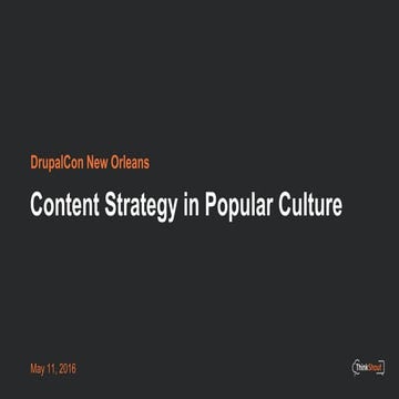 Content Strategy in Popular Culture