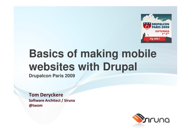 Siruna session at Drupalcon Paris 2009