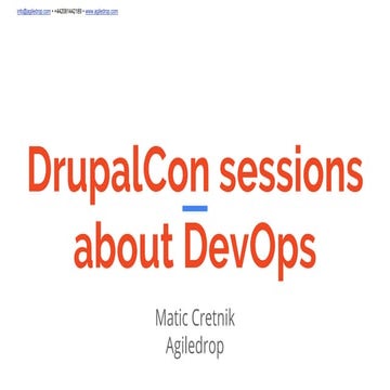 Drupalcon Sessions about Devops