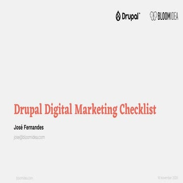 DRUPAL DIGITAL MARKETING CHECKLIST
