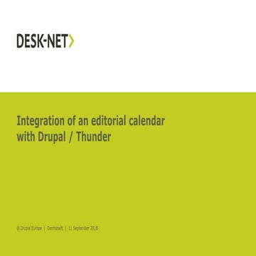 Integrating an editorial calendar with Drupal / Thunder