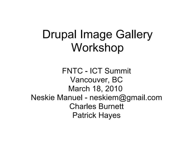 Drupal image gallery_workshop