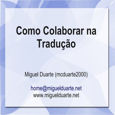 Como Colaborar na Tradução 