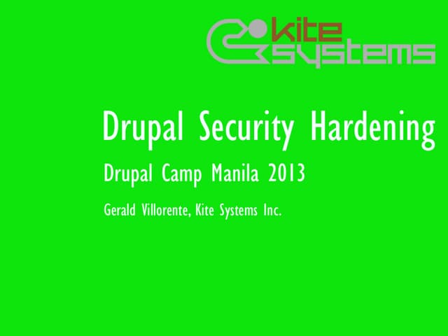 Drupal Security Hardening