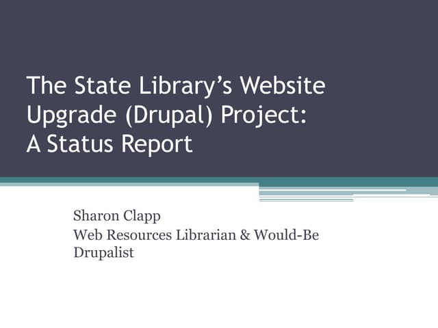 Drupal status report for all staff day