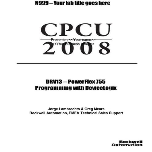 Drv13 power flex 755 programming with devicelogix | DOCX