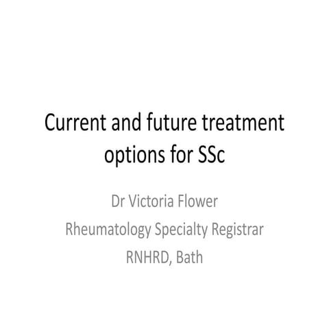 Current and future treatment option for Systemic Sclerosis | PDF