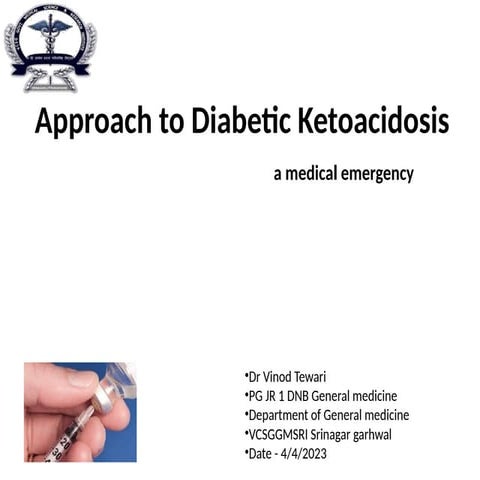 Diabetic ketoacidosis DKA | PPTX