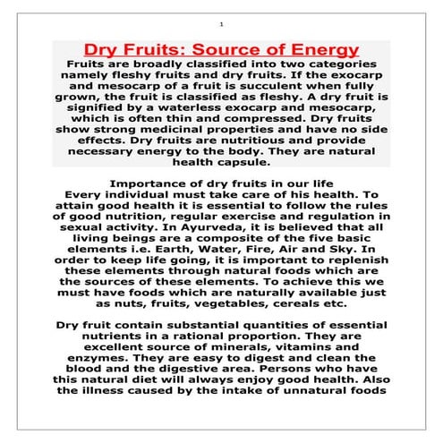 D R Y  F R U I T S  U S E F U L  T O  H E A L T H