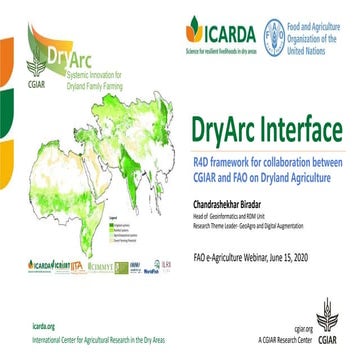 DryArc Interface: R4D framework for collaboration between CGIAR and FAO on Dr...