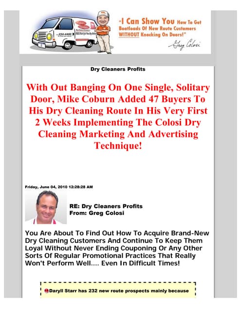 Dry cleaners profits