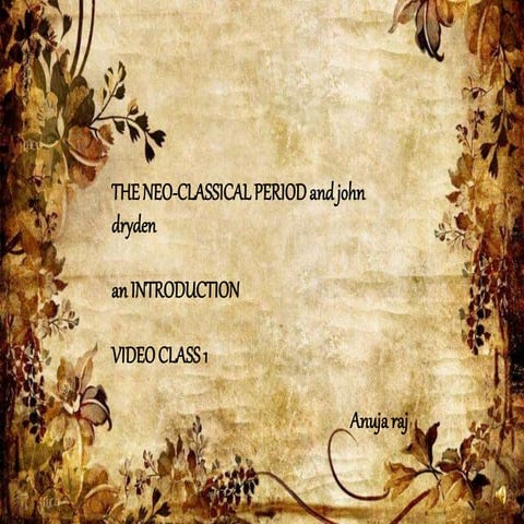 Dryden and neoclassicism new