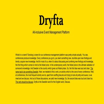 Dryfta event platform